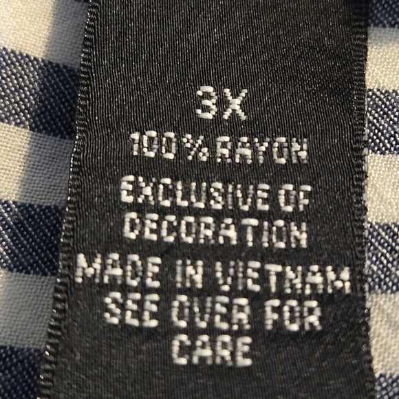 Alyx Striped Bell Sleeved Top Women's 3X Blue White Striped Soft Peasant Boho - Picture 15 of 16